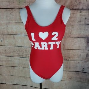 No Boundaries I a love to Party One Piece Swimsuit